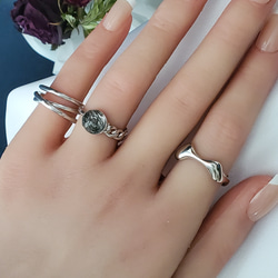 大人気❣️　triple ring シルバー透かしリングsv925,3連りんぐ RS-25 4枚目の画像