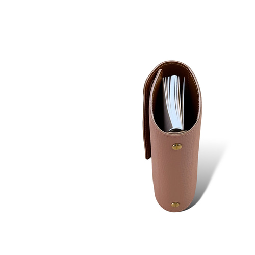 ミニ6 ヌメ革システム手帳 6穴 手帳 ももいろ 手帳カバー レザー 革  