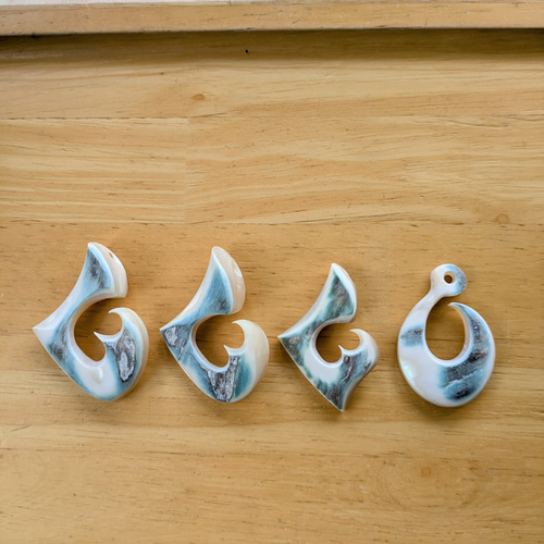 夜光貝磨きアクセサリー作りキット ✳【 フィッシュフック 】 キット