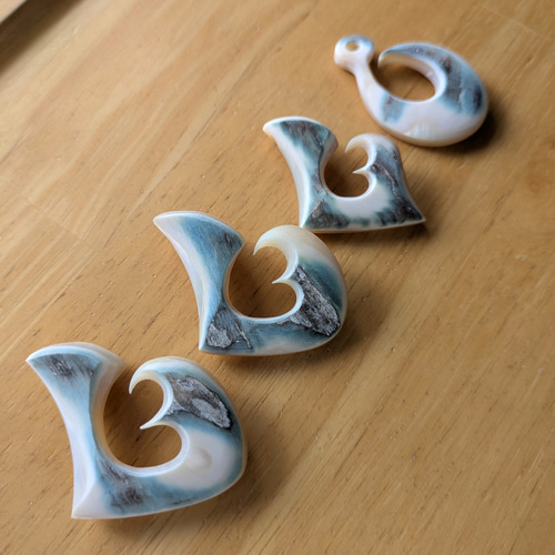 夜光貝磨きアクセサリー作りキット ✳【 フィッシュフック 】 キット