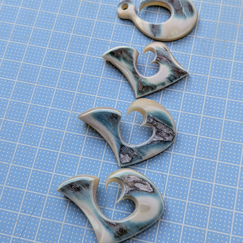 夜光貝磨きアクセサリー作りキット ✳【 フィッシュフック 】 キット