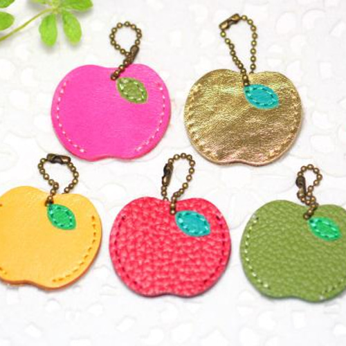 りんごちゃん様用 りんごちゃんキーカバー・5色7種・本革（赤×3種 黄 緑 金