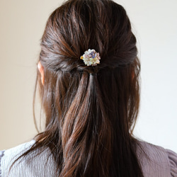 2way 髮夾和胸針 繡球花和棉珍珠 非常適合雨季的禮物：繡球花 繡球花 第2張的照片