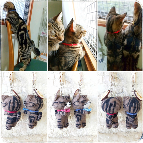 オーダーメイド】お花猫キーホルダー あみぐるみ Kiito(きいと