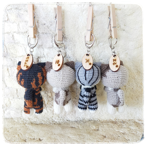 オーダーメイド】お花猫キーホルダー あみぐるみ Kiito(きいと