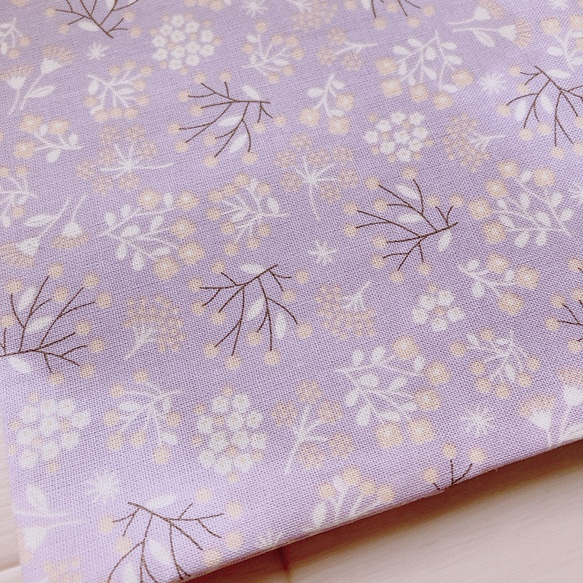 【B6サイズ・四六判】ラベンダー色の可愛い花柄　 手帳カバー・ブックカバー 5枚目の画像