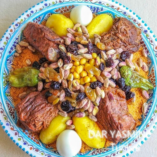 チュニジア・ナブール陶器 北アフリカ伝統万能絵付皿 テンション上がる