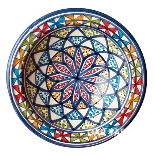 チュニジア・ナブール陶器 北アフリカ伝統万能絵付皿 テンション上がる