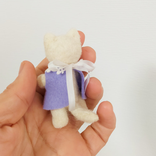 chata作家 ネコ テディベア ハンドメンド ぬいぐるみ 羊毛フェルト