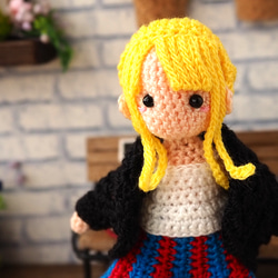 [S] 迷你豎條紋長裙女孩amigurumi [客製] 第4張的照片