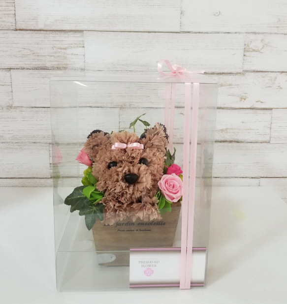 フラワーペット【ヨークシャテリア】カーネーション 犬 プリザーブドフラワー 花 母の日 誕生日 お供え フラワーペット 8枚目の画像