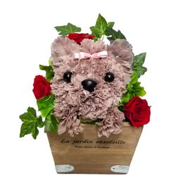 フラワーペット【ヨークシャテリア】カーネーション 犬 プリザーブドフラワー 花 母の日 誕生日 お供え フラワーペット 4枚目の画像