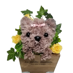 フラワーペット【ヨークシャテリア】カーネーション 犬 プリザーブドフラワー 花 母の日 誕生日 お供え フラワーペット 5枚目の画像