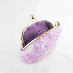 立体紫花口ゴールドバッグ 3枚目の画像