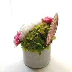 カーネーションの犬【白】プリザーブドフラワー 犬 花 ペット 誕生日  母の日 お供え 犬好き フラワーギフト 5枚目の画像