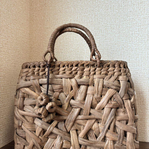 山葡萄 かごバッグ 蔓 かごバック かご 籠 手作り 網代編み 内布あり