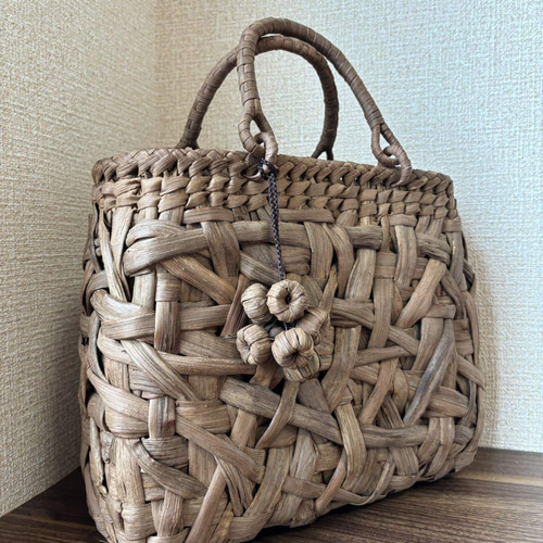 国産山葡萄 山葡萄かごバッグ 手作り 籠バッグ 乱れ編み 内布あり