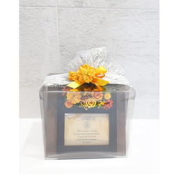 フォトフレーム　オレンジ ✿ プリザーブドフラワー BOX付き　Chloe　母の日 4枚目の画像