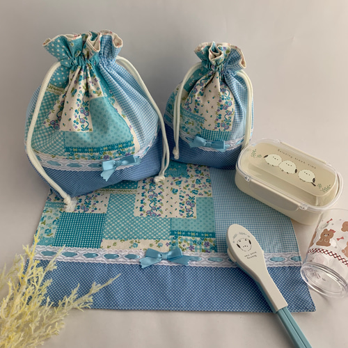 ハンドメイド巾着袋フリル巾着女の子花柄