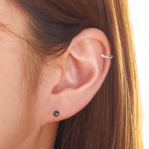 レインボーストーン ボディピアス 16G シルバーカラー サージカル