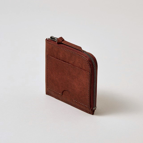 薄くて小さいお財布 / Compact Wallet Half *Brick Red 1枚目の画像