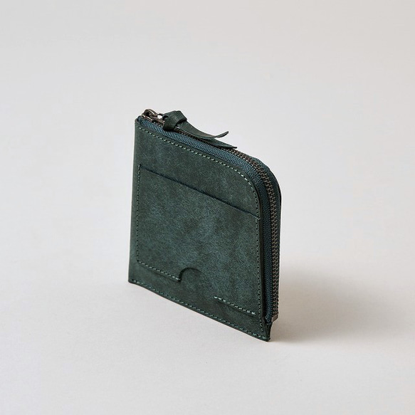 薄くて小さいお財布 / Compact Wallet Half *Blue Green 1枚目の画像