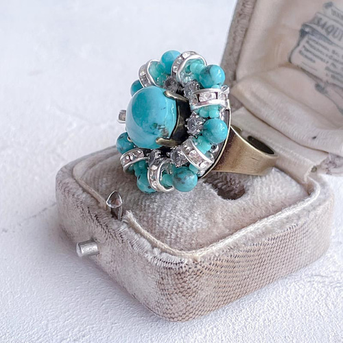 Adina Eden 指輪 リング リボン ボウ ターコイズ