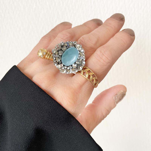 アクアマリン リング 大粒 青 天然石 アクアマリンリング オーバル