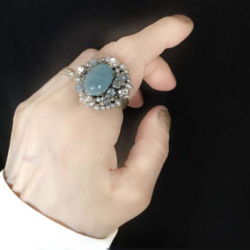 Aquamarine K14WGアクアマリンリング (NO.48653) – JEX宝石ギャラリー