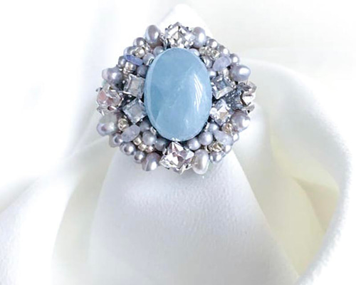 PLUIE プリュイ メモリアルリング オパール×アクアマリン PLUIE プリュイ メモリアルリング オパール×アクアマリン PLUIE