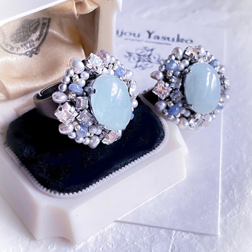 アクアマリン リング 大粒 青 天然石 アクアマリンリング オーバル