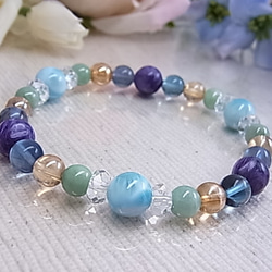 №57 高品質 チャロアイト シリカ デザインブレスレット 天然石 ヒーリング №57 高品質 チャロアイト シリカ デザインブレスレット 天然石