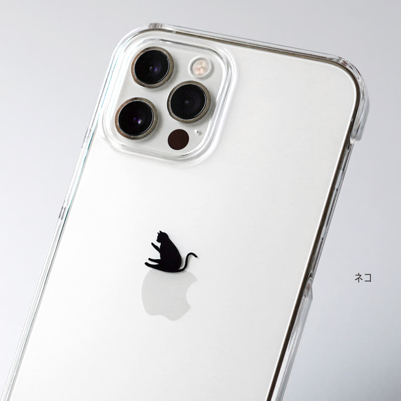 りんごの上で読書するデザインiPhoneケース スマホケース iPhone16e〜 シンプル クリア ワンポイント 8枚目の画像