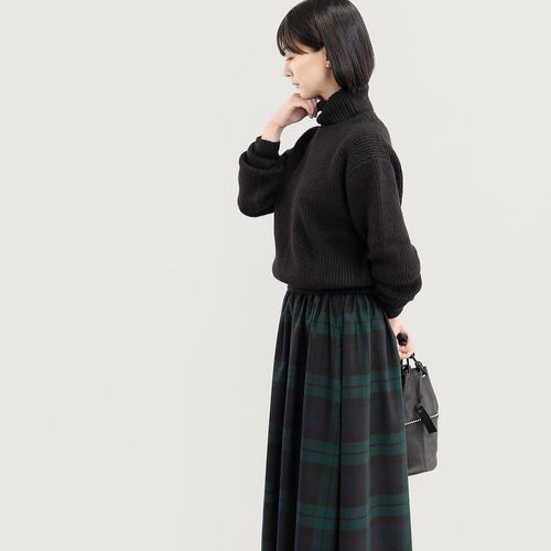 いつまでも心惹かれるタータン ロングスカート 紺 緑 ブラックウォッチ