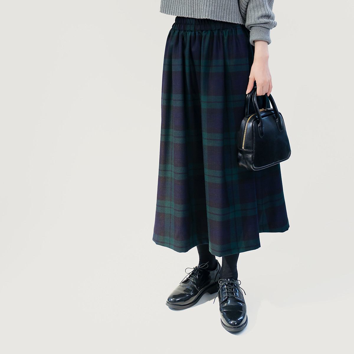 いつまでも心惹かれるタータン ロングスカート 紺 緑 ブラックウォッチ ●LYDIE-SK●
