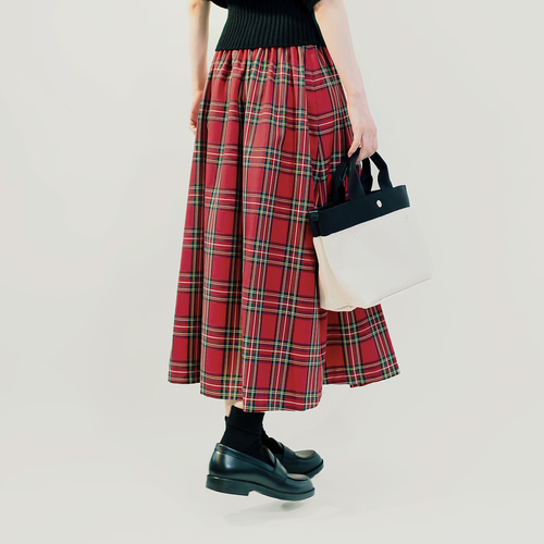 ○終売SALE15％OFF○上質なタータンをまとう ロングスカート 赤