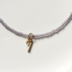 法國復古珠子可選數字魅力護身符手鍊紫羅蘭色 第3張的照片