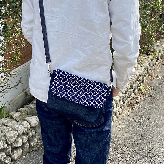 藍染　ショルダーバック