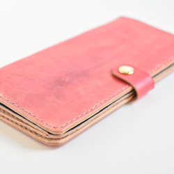【SALE】革の手染め財布 「カントリーレッド  No.84（二つ折りの長財布）」 3枚目の画像