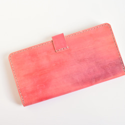 【SALE】革の手染め財布 「カントリーレッド  No.84（二つ折りの長財布）」 4枚目の画像