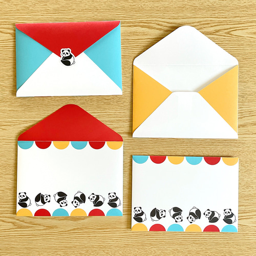 パンダのレターセット（シール付）洋2封筒 A5便箋 手紙 お礼状 ファン