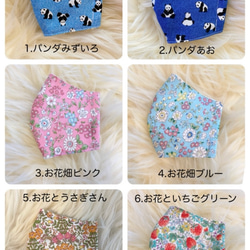 【送料無料】選べるマスク2枚セット 立体 ダブルガーゼ 小学生　幼児 花柄 かわいい メルヘン りぼん 雪の結晶 3枚目の画像