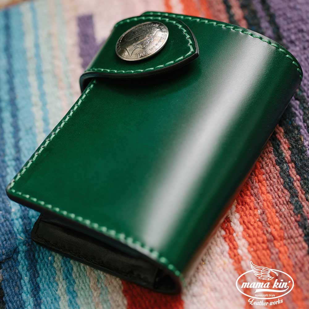 コードバン/ライダースウォレット/バイカーズウォレット/栃木レザー/ヌメ革/サドルレザー/hf009cdv4tg6gr