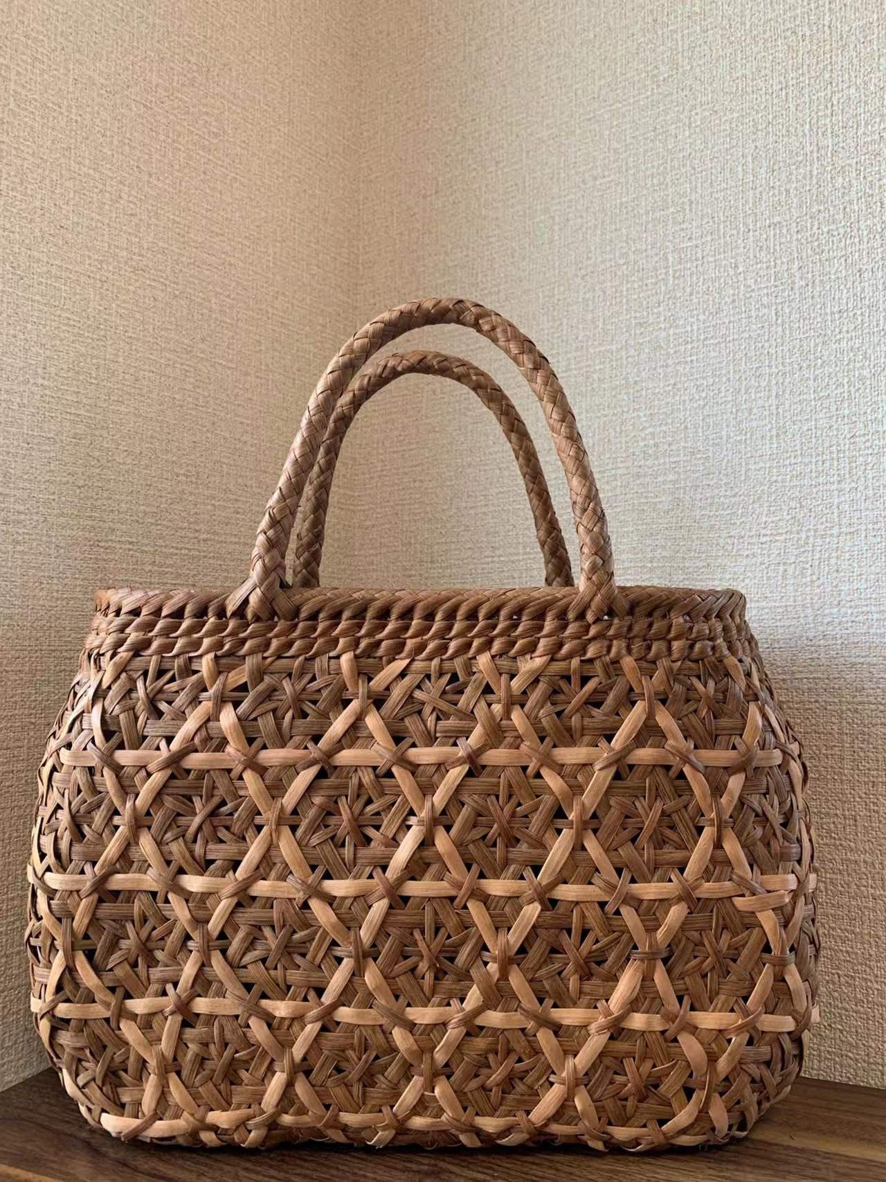 山葡萄　山葡萄籠バッグ　手作り　山葡萄かごバッグ　内布あり