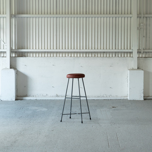送料無料】SK STOOL -HIGH-/本革/スツール/アイアン 椅子