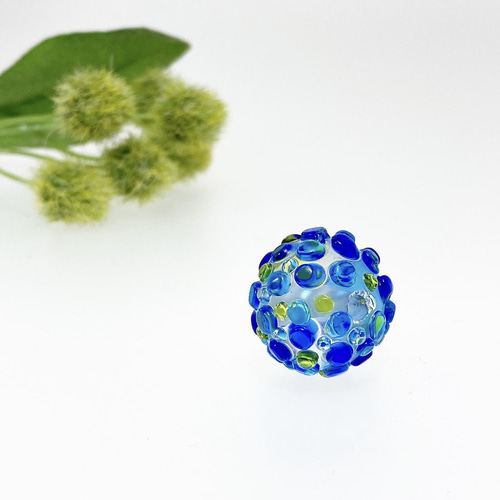 トンボ玉 フラワーガーデン☆とんぼ玉 黄緑 12mm 4個セット とんぼ玉
