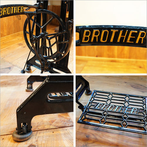 アイアン×無垢材のリメイクテーブル｜足踏みミシン脚使用 アンティーク