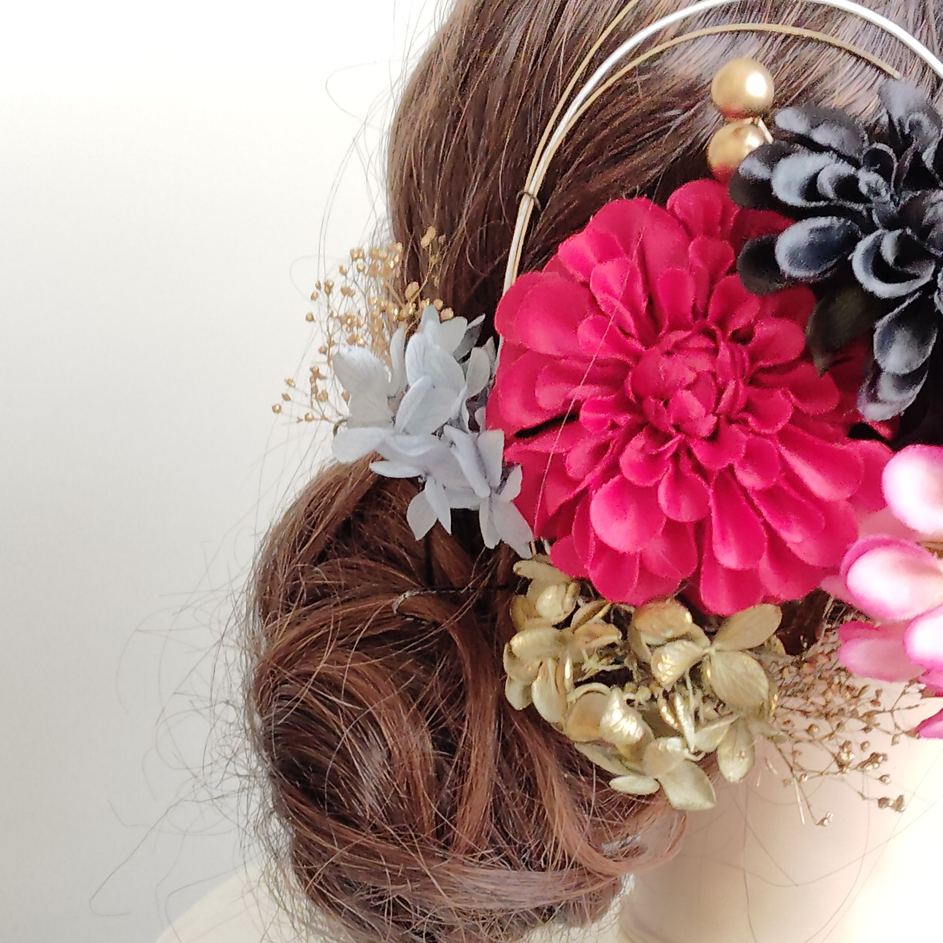 琉花＿＿紅型（びんがた）振袖の髪飾り　卒業式　成人式 　結婚式　髪飾り 　色打掛　振袖　着物　袴　和装　前撮り