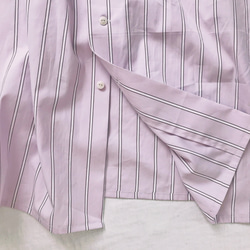 細めタックのオーバーサイズシャツワンピース(淡ピンクストライプ) 6枚目の画像