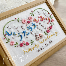 刺繍ウェルカムボード 結婚祝い 綿婚式 結婚2周年記念ギフトに